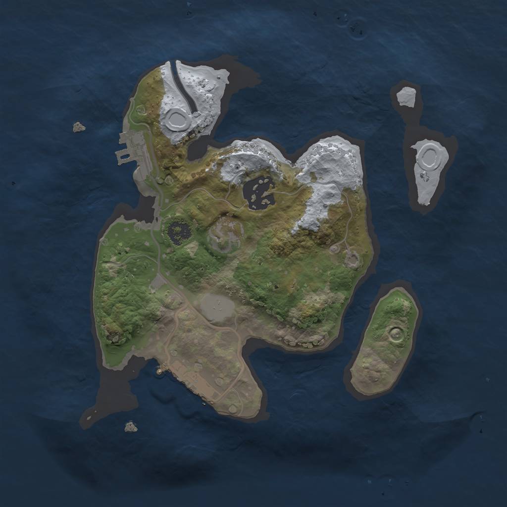 Rust Map: Procedural Map, Size: 2200, Seed: 1135114019, 8 Monuments