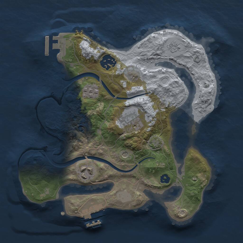 Rust Map: Procedural Map, Size: 2500, Seed: 15112262, 10 Monuments