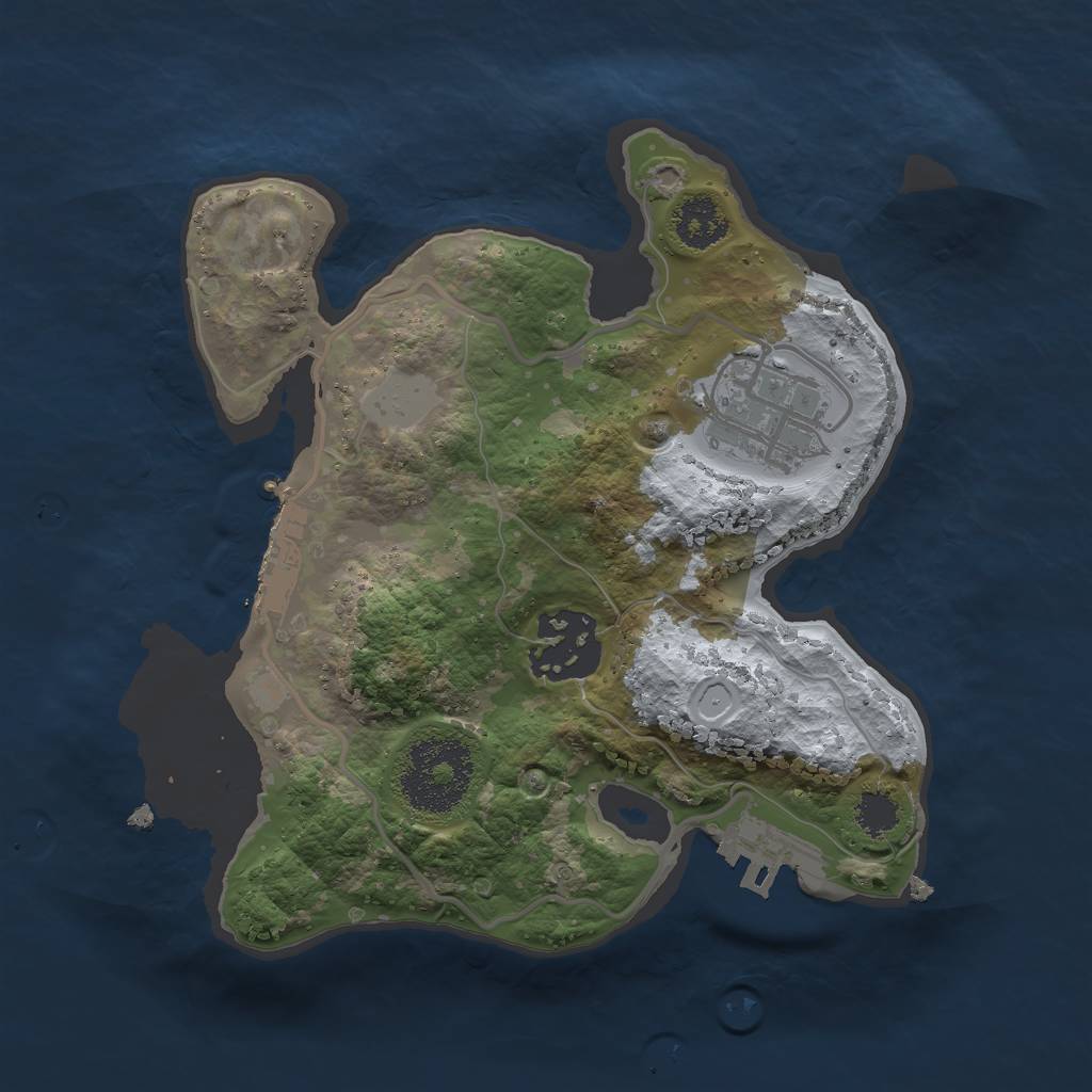 Rust Map: Procedural Map, Size: 2200, Seed: 34483, 7 Monuments