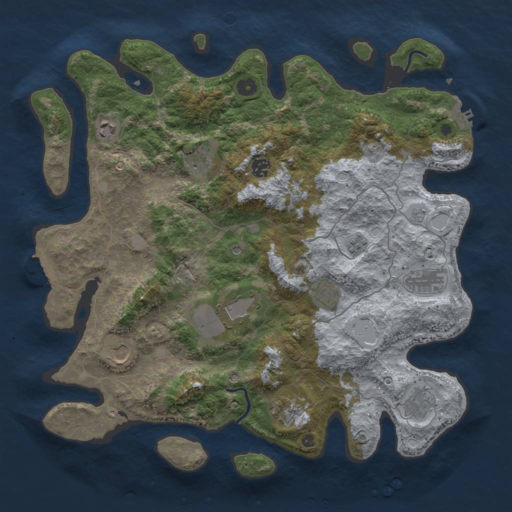 Rust Map: Procedural Map, Size: 4000, Seed: 28520, 19 Monuments