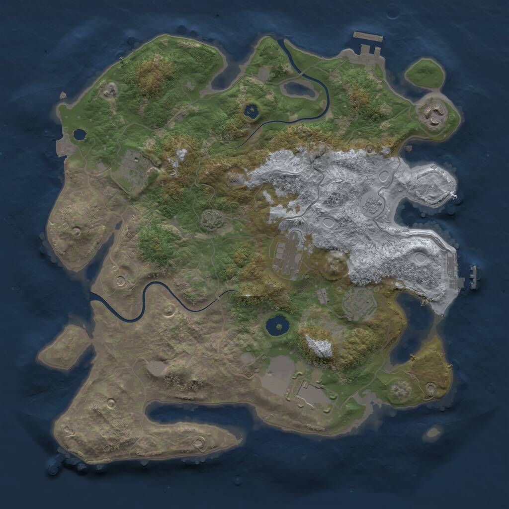 Rust Map: Procedural Map, Size: 3500, Seed: 98712248, 11 Monuments