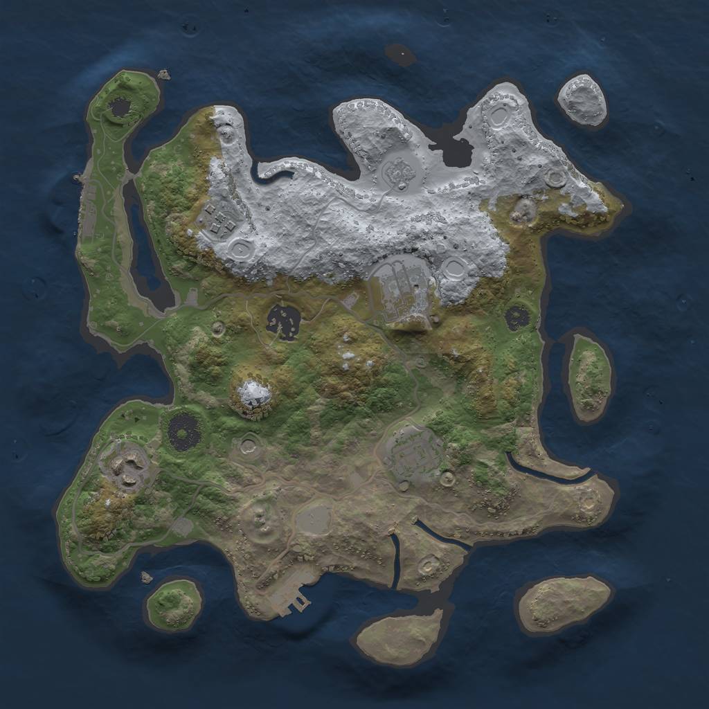 Rust Map: Procedural Map, Size: 3000, Seed: 7475281, 12 Monuments