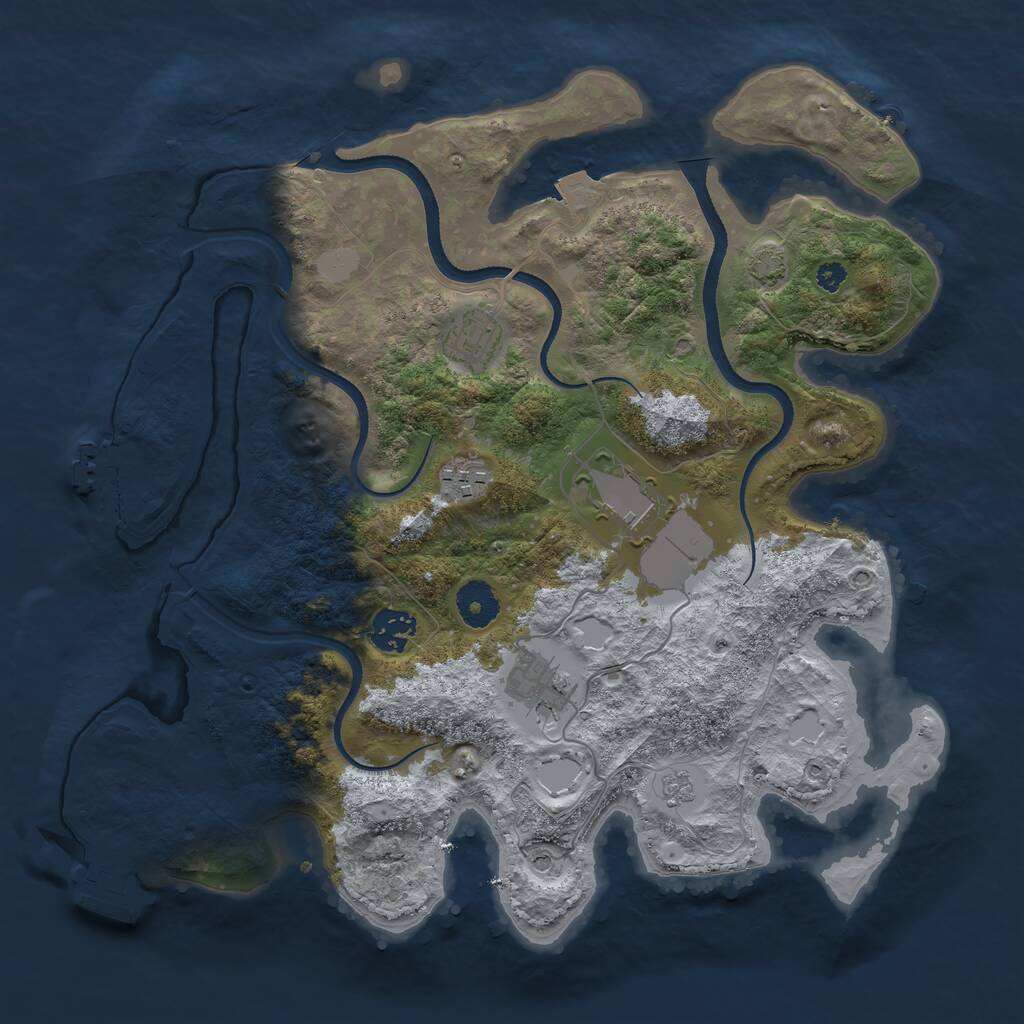 Rust Map: Procedural Map, Size: 3500, Seed: 50112466, 11 Monuments
