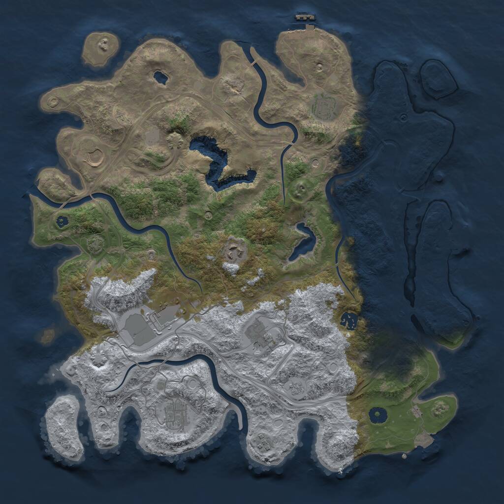 Rust Map: Procedural Map, Size: 4250, Seed: 945224, 14 Monuments