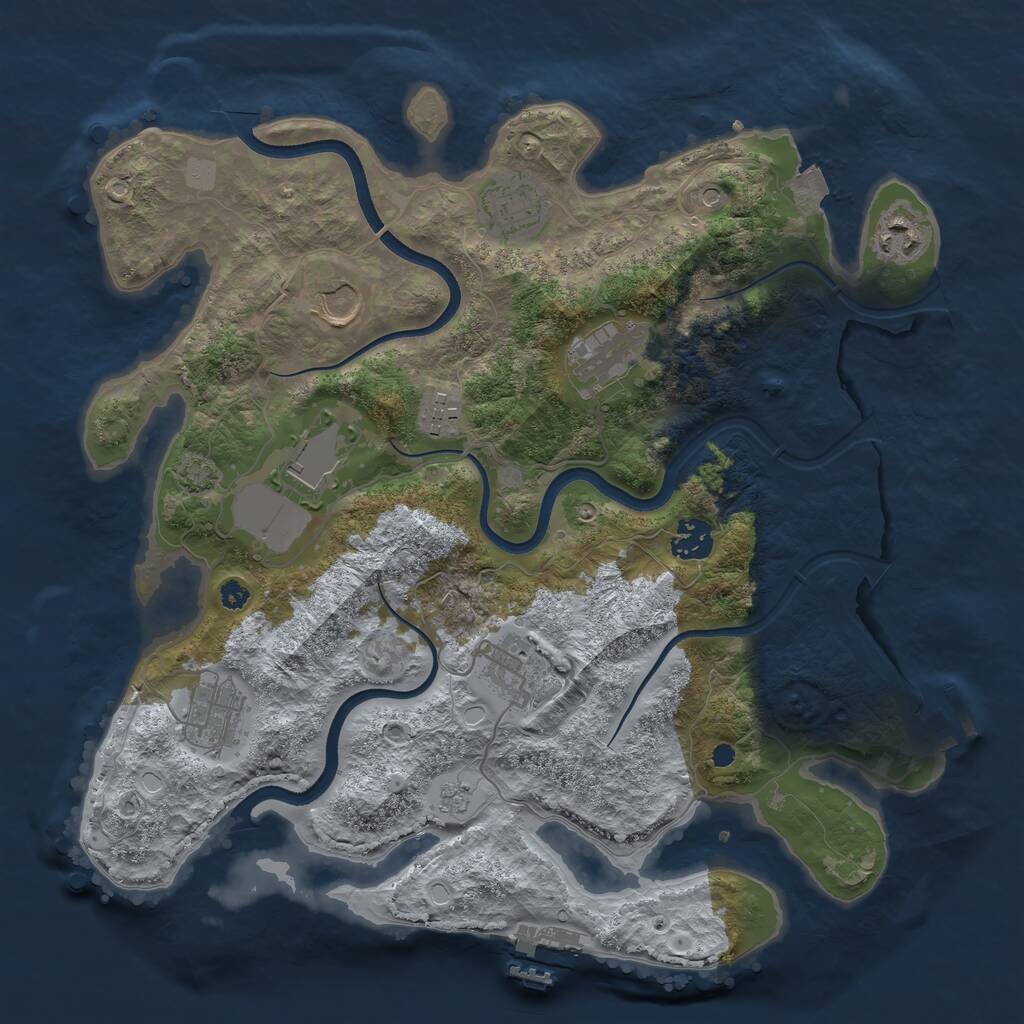 Rust Map: Procedural Map, Size: 3600, Seed: 66755402, 15 Monuments