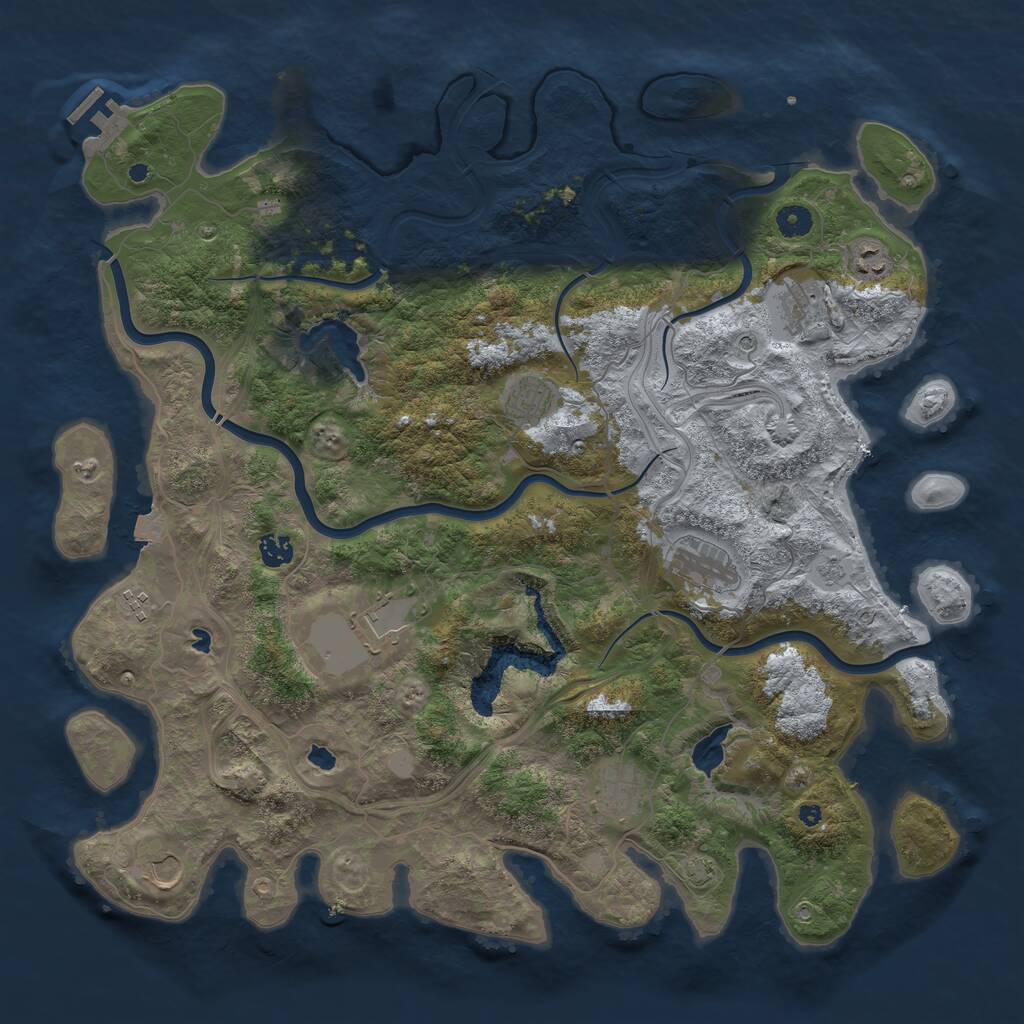 Rust Map: Procedural Map, Size: 4500, Seed: 32021041, 14 Monuments