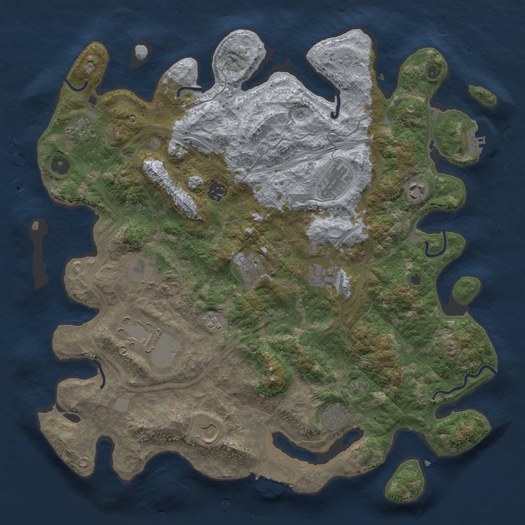 Rust Map: Procedural Map, Size: 4250, Seed: 2140029883, 20 Monuments