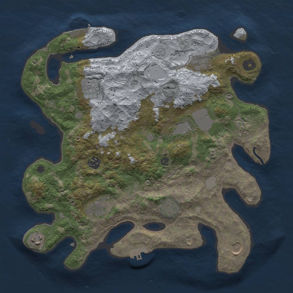 Rust Map: Procedural Map, Size: 3500, Seed: 1272433371, 18 Monuments