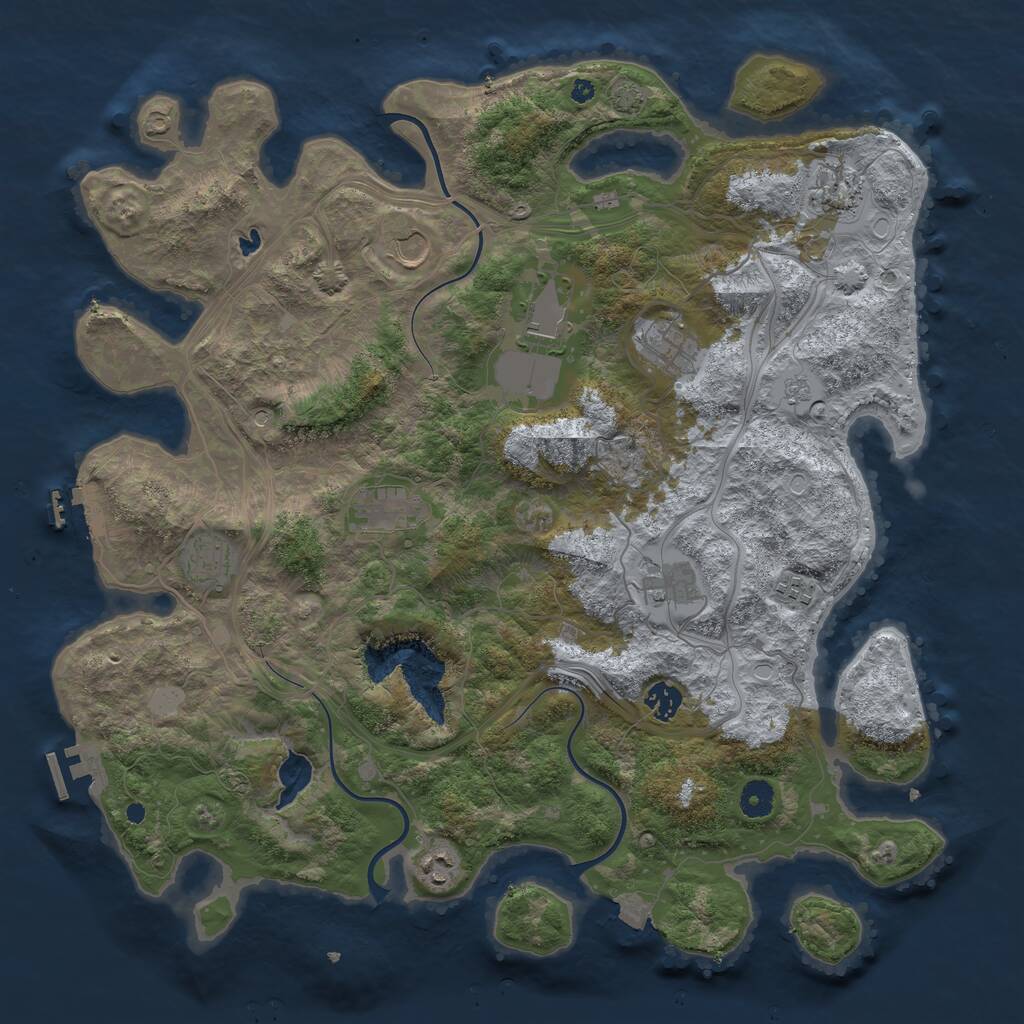 Rust Map: Procedural Map, Size: 4250, Seed: 47494389, 16 Monuments