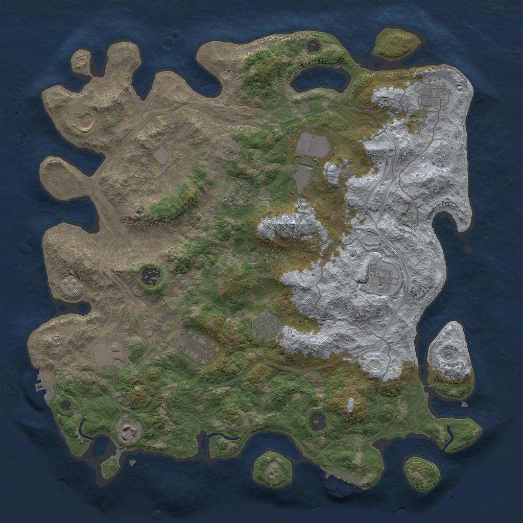 Rust Map: Procedural Map, Size: 4250, Seed: 47494389, 18 Monuments