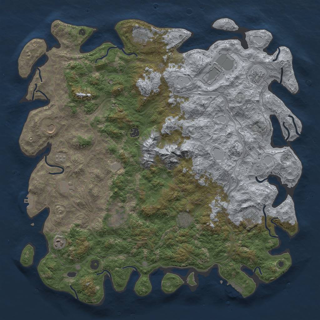 Rust Map: Procedural Map, Size: 5000, Seed: 40550, 20 Monuments