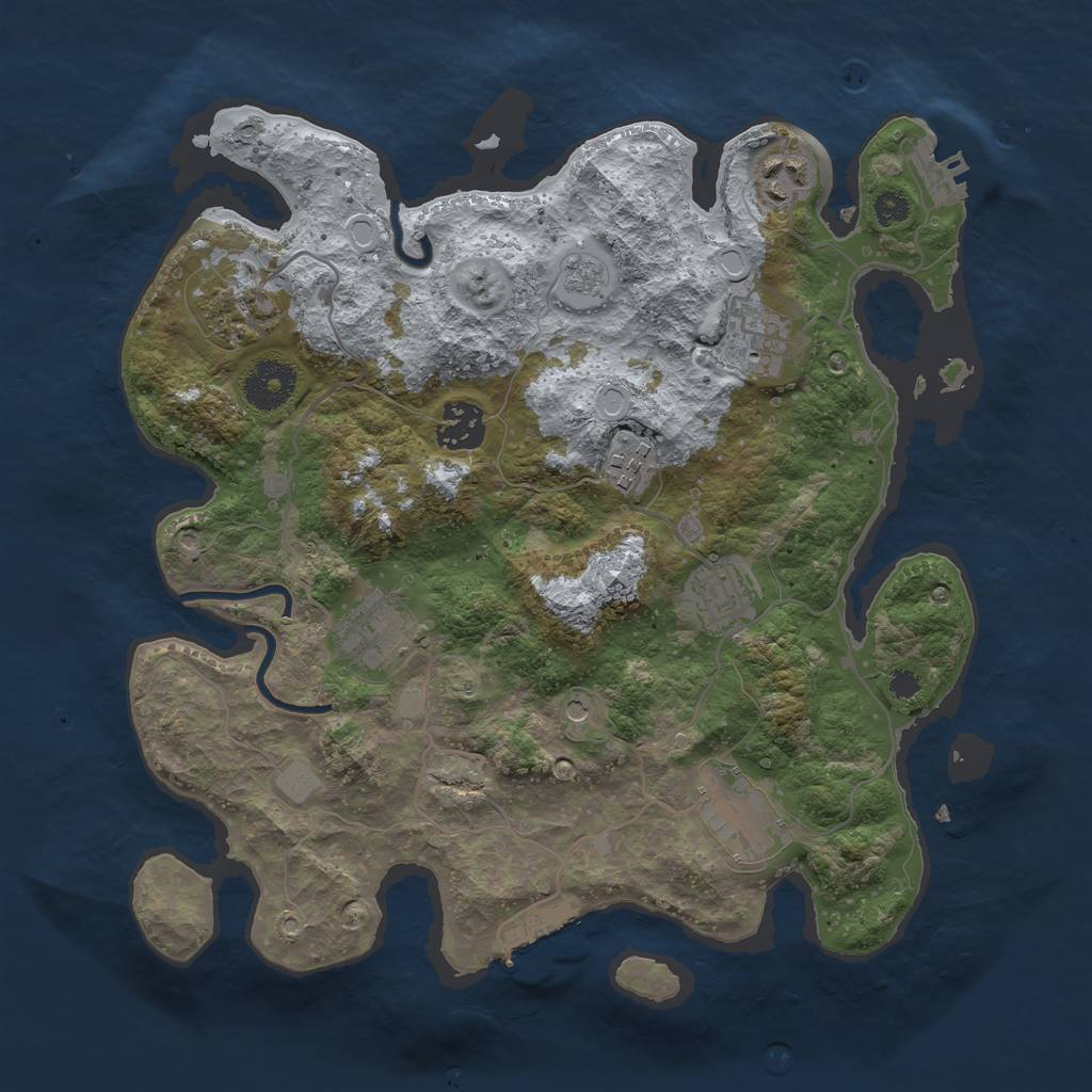 Rust Map: Procedural Map, Size: 3250, Seed: 1682628703, 17 Monuments