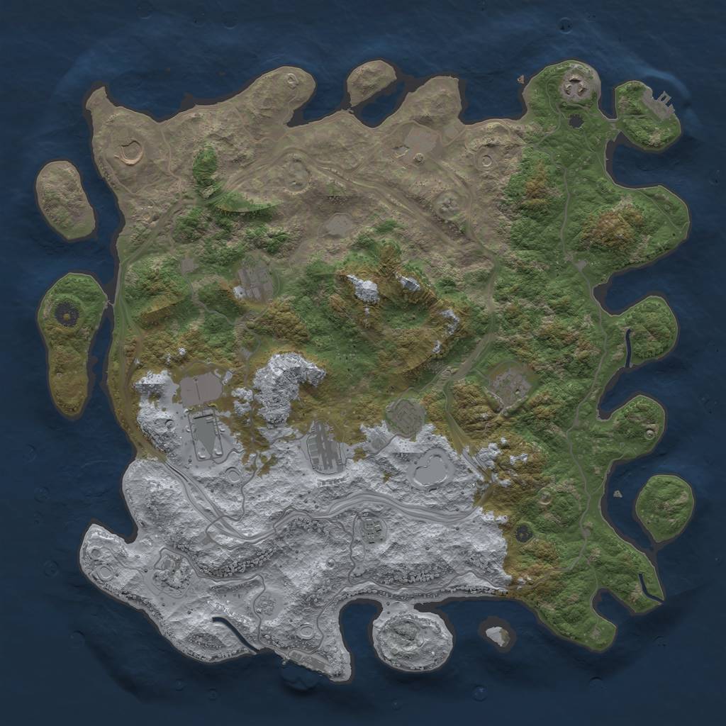 Rust Map: Procedural Map, Size: 4480, Seed: 6738, 19 Monuments