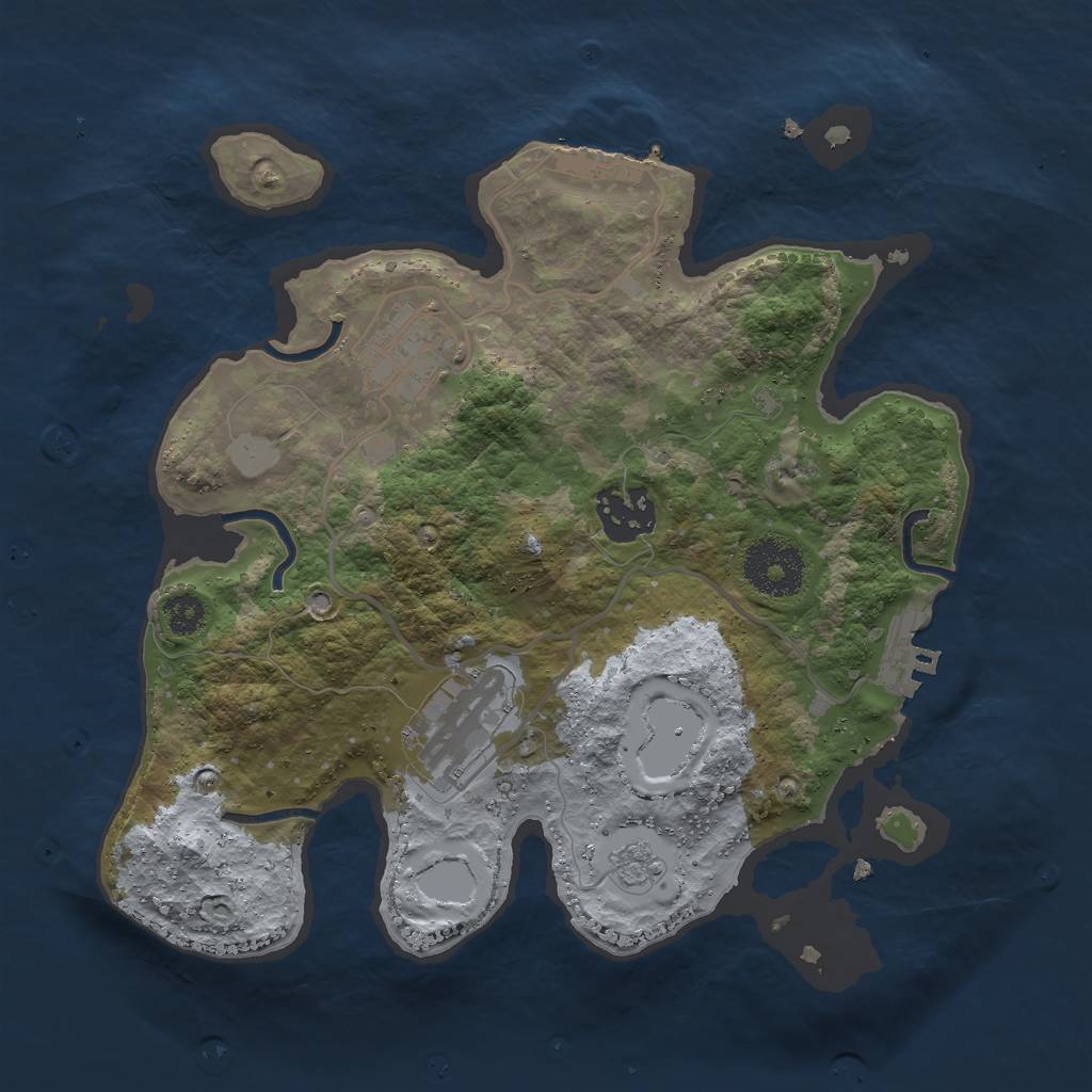 Rust Map: Procedural Map, Size: 2750, Seed: 498534634, 11 Monuments