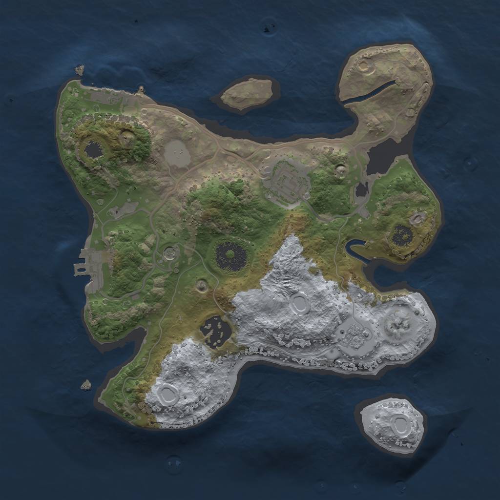 Rust Map: Procedural Map, Size: 2450, Seed: 362514, 11 Monuments