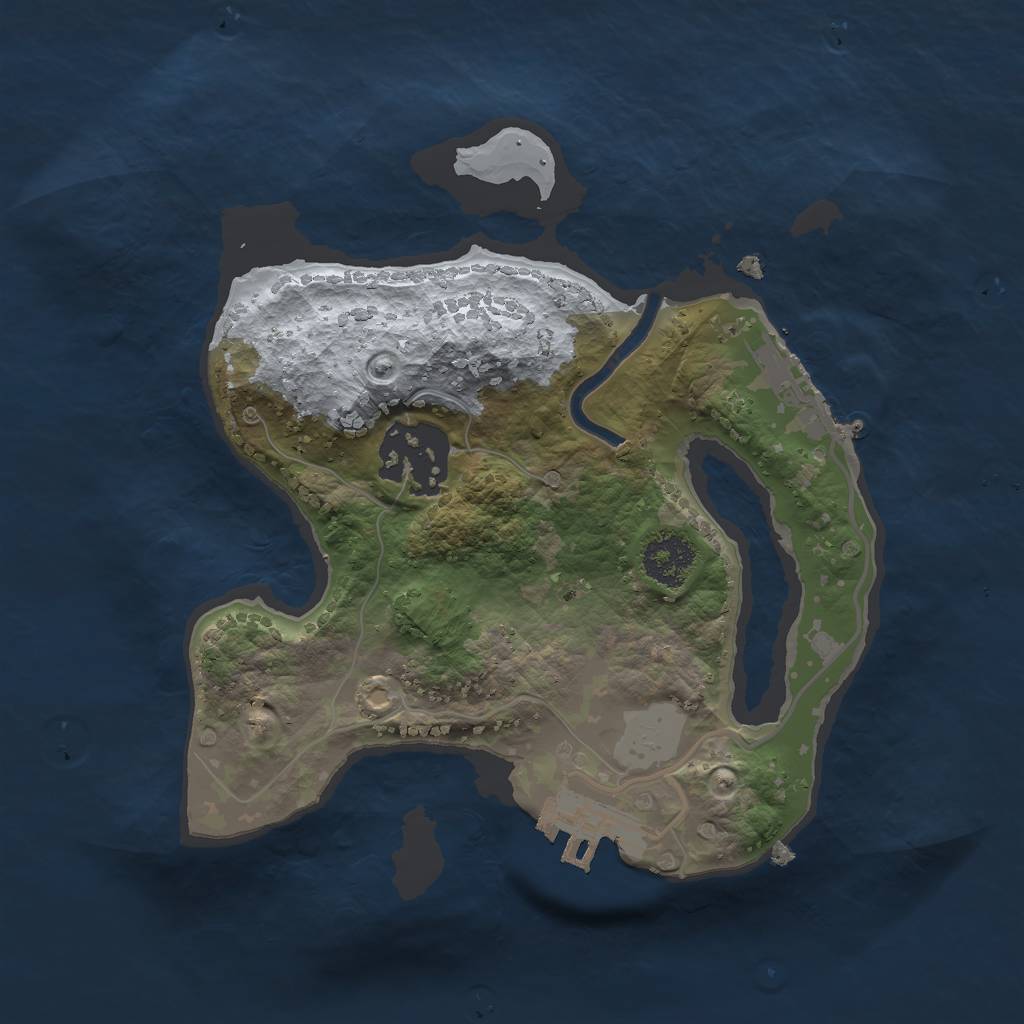 Rust Map: Procedural Map, Size: 2050, Seed: 465626243, 8 Monuments