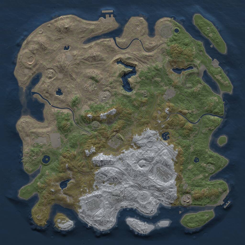 Rust Map: Procedural Map, Size: 4500, Seed: 562343952, 17 Monuments