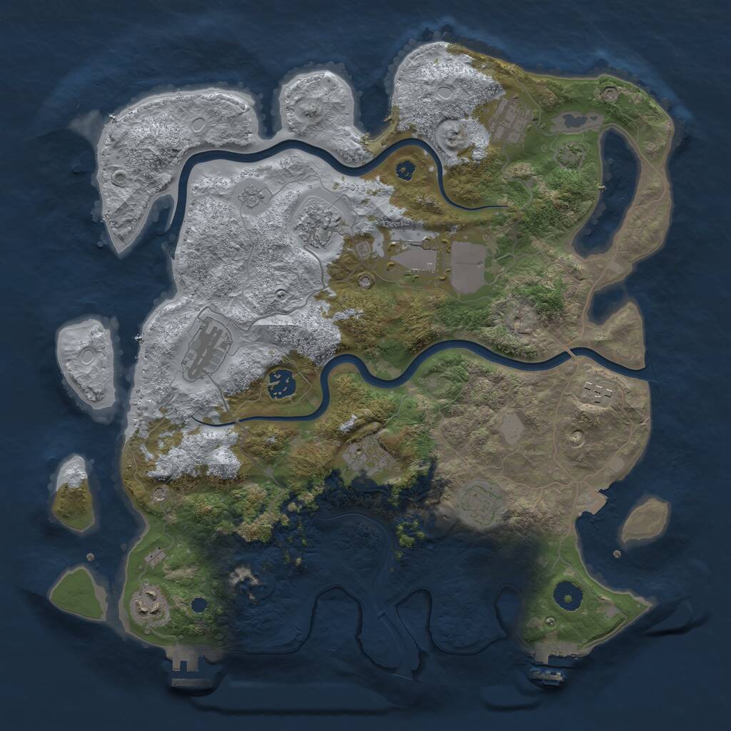 Rust Map: Procedural Map, Size: 3800, Seed: 1544, 15 Monuments