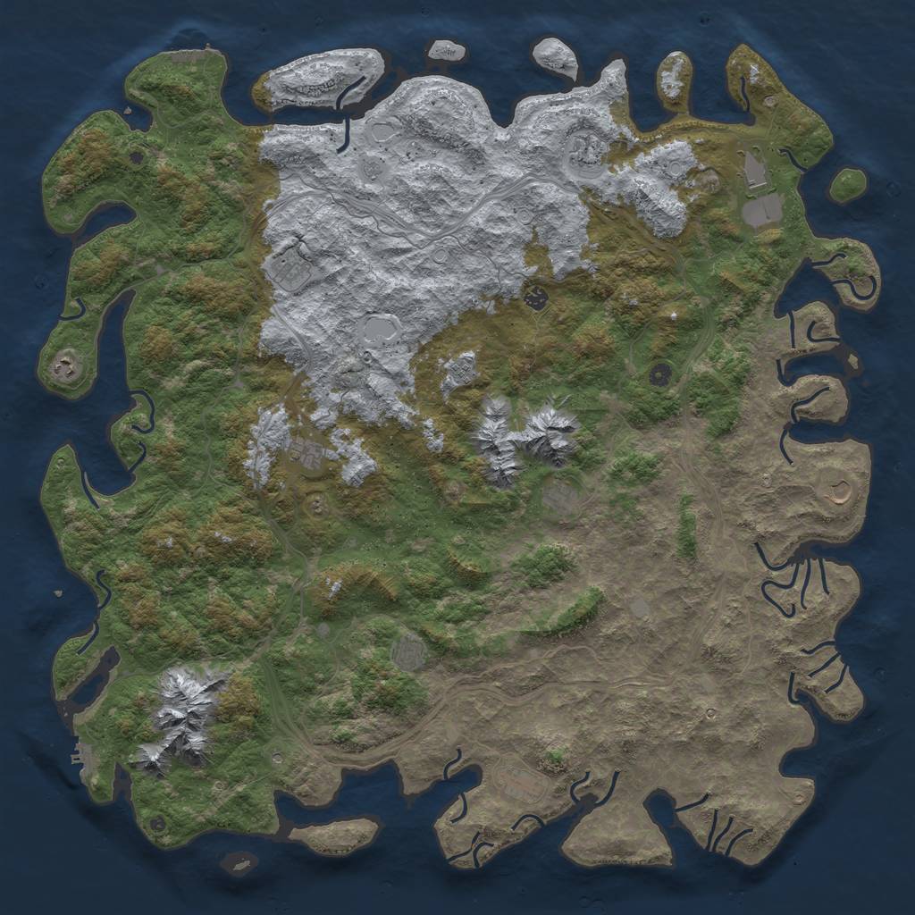 Rust Map: Procedural Map, Size: 6000, Seed: 24325448, 20 Monuments