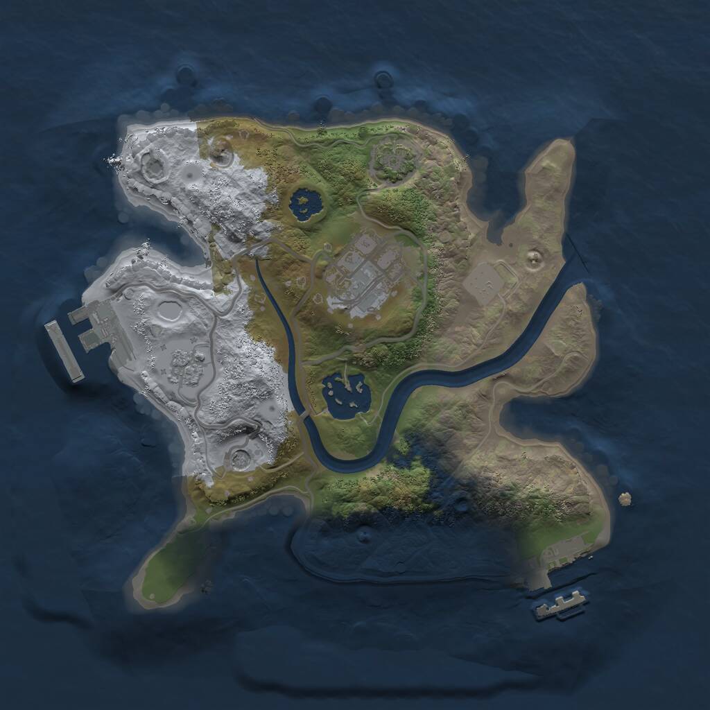 Rust Map: Procedural Map, Size: 2200, Seed: 1526154375, 8 Monuments