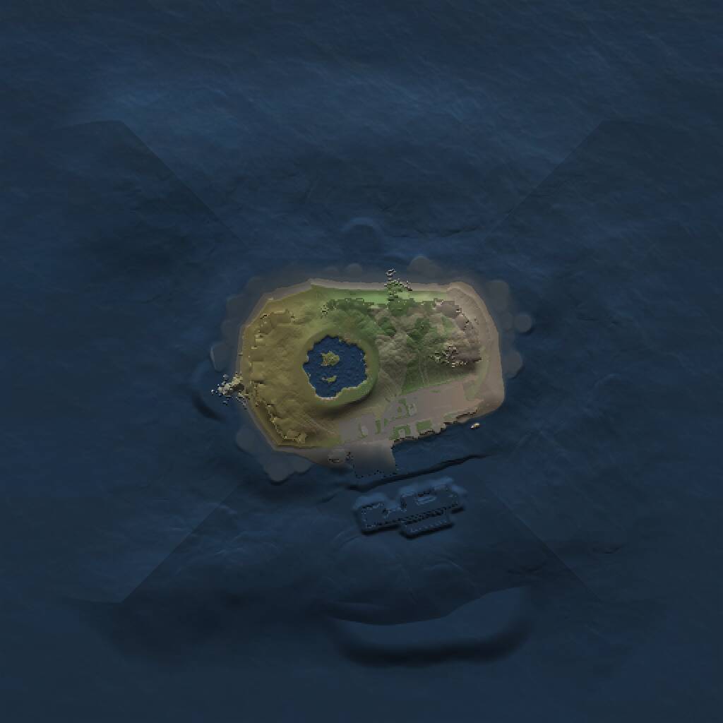 Rust Map: Procedural Map, Size: 1200, Seed: 7500, 2 Monuments