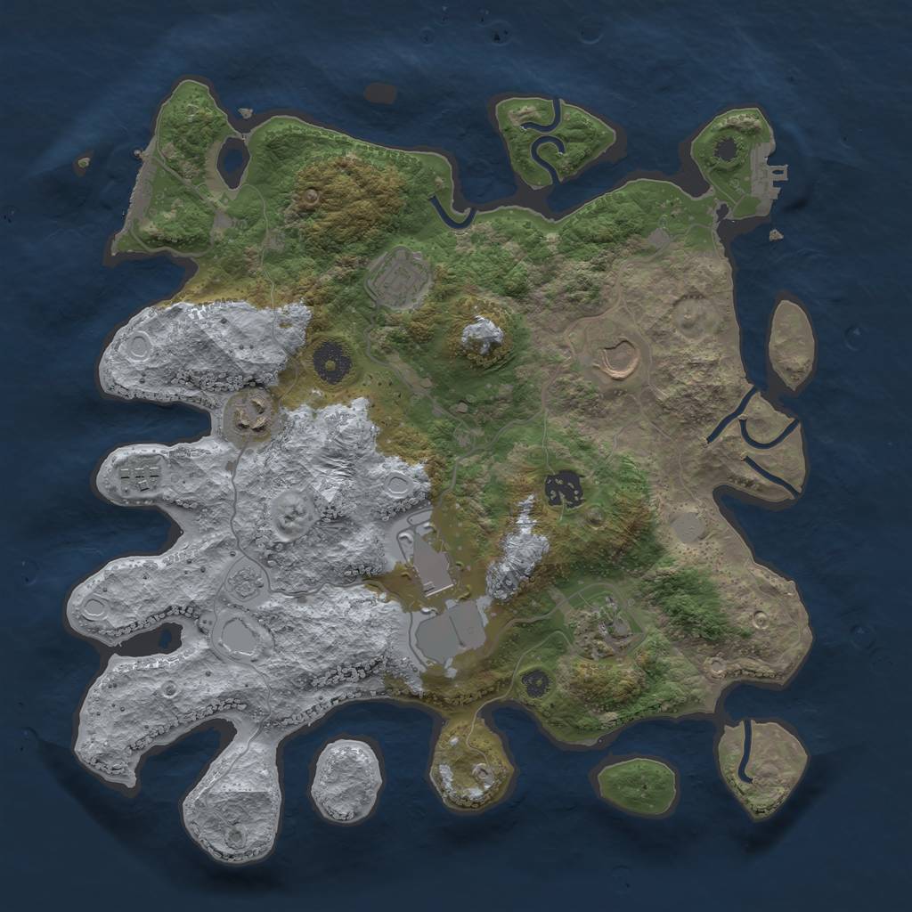 Rust Map: Procedural Map, Size: 3500, Seed: 1505265597, 13 Monuments