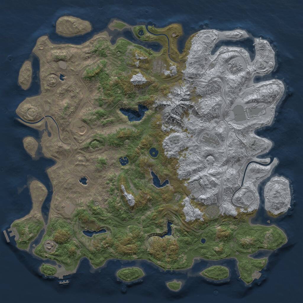 Rust Map: Procedural Map, Size: 5000, Seed: 2354723, 17 Monuments