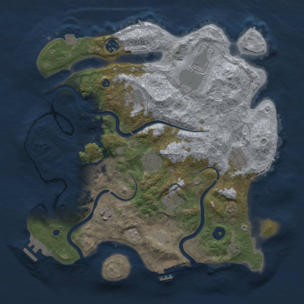 Rust Map: Procedural Map, Size: 3600, Seed: 110662763, 15 Monuments