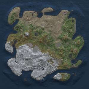 Thumbnail Rust Map: Procedural Map, Size: 3500, Seed: 18917, 16 Monuments