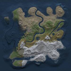 Thumbnail Rust Map: Procedural Map, Size: 3000, Seed: 334992159, 11 Monuments