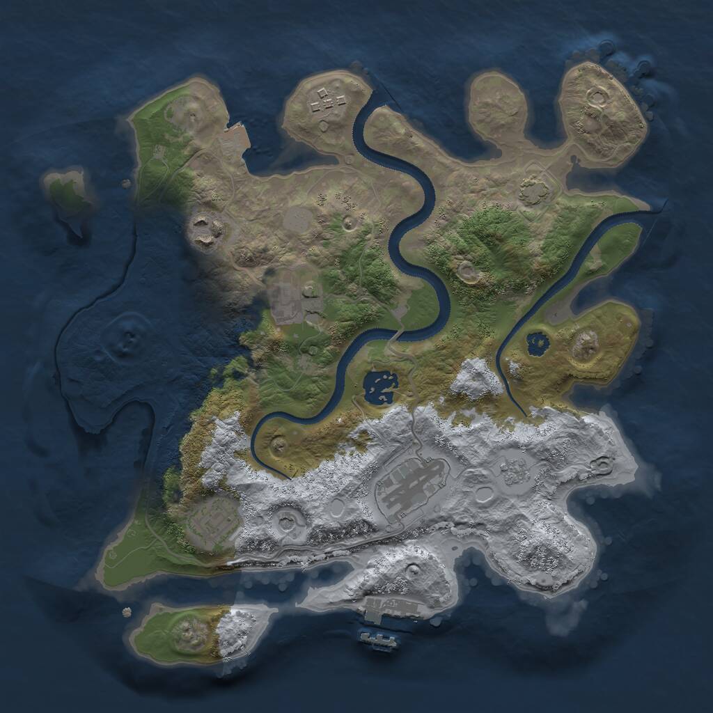 Rust Map: Procedural Map, Size: 3000, Seed: 334992159, 11 Monuments