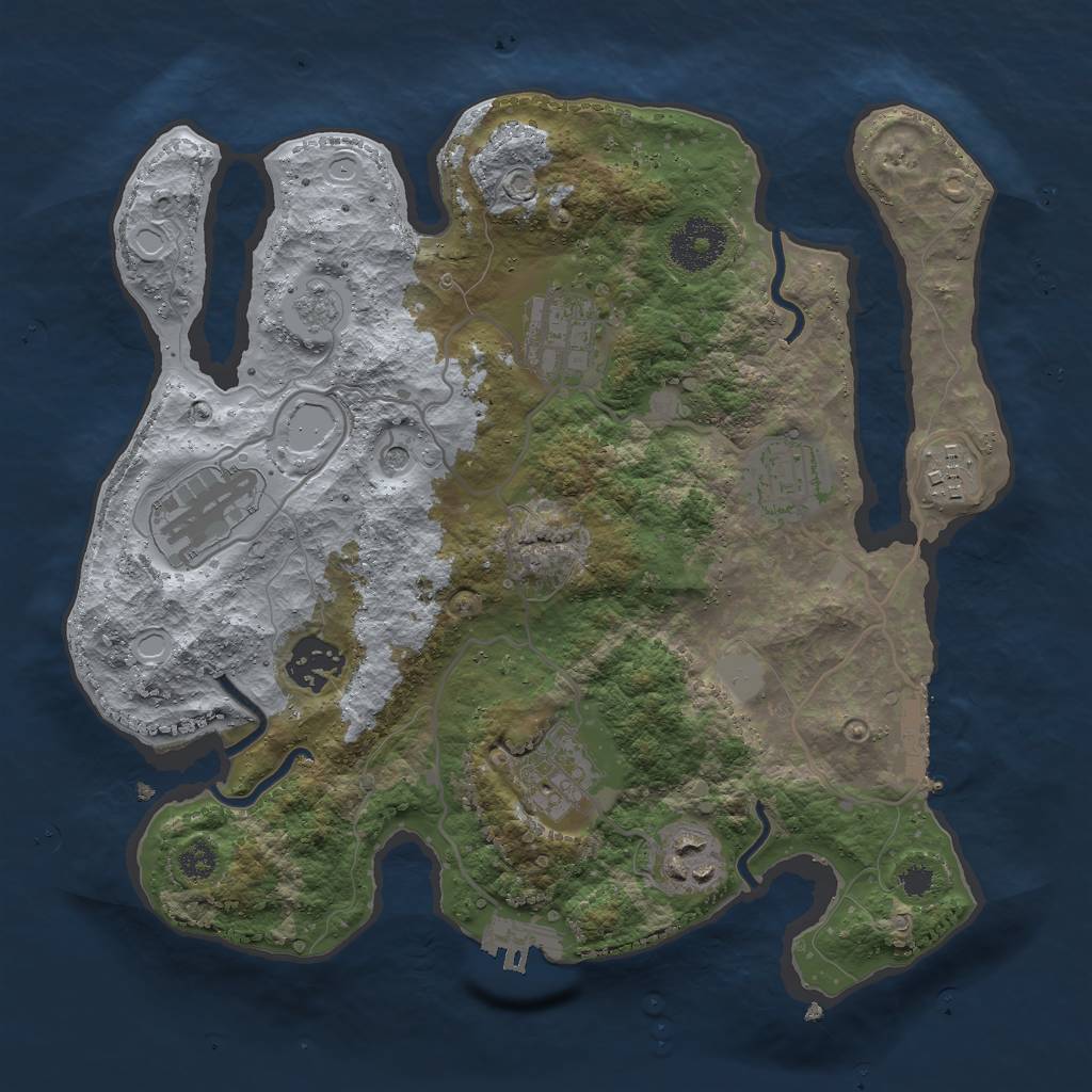 Rust Map: Procedural Map, Size: 3000, Seed: 1363497725, 16 Monuments