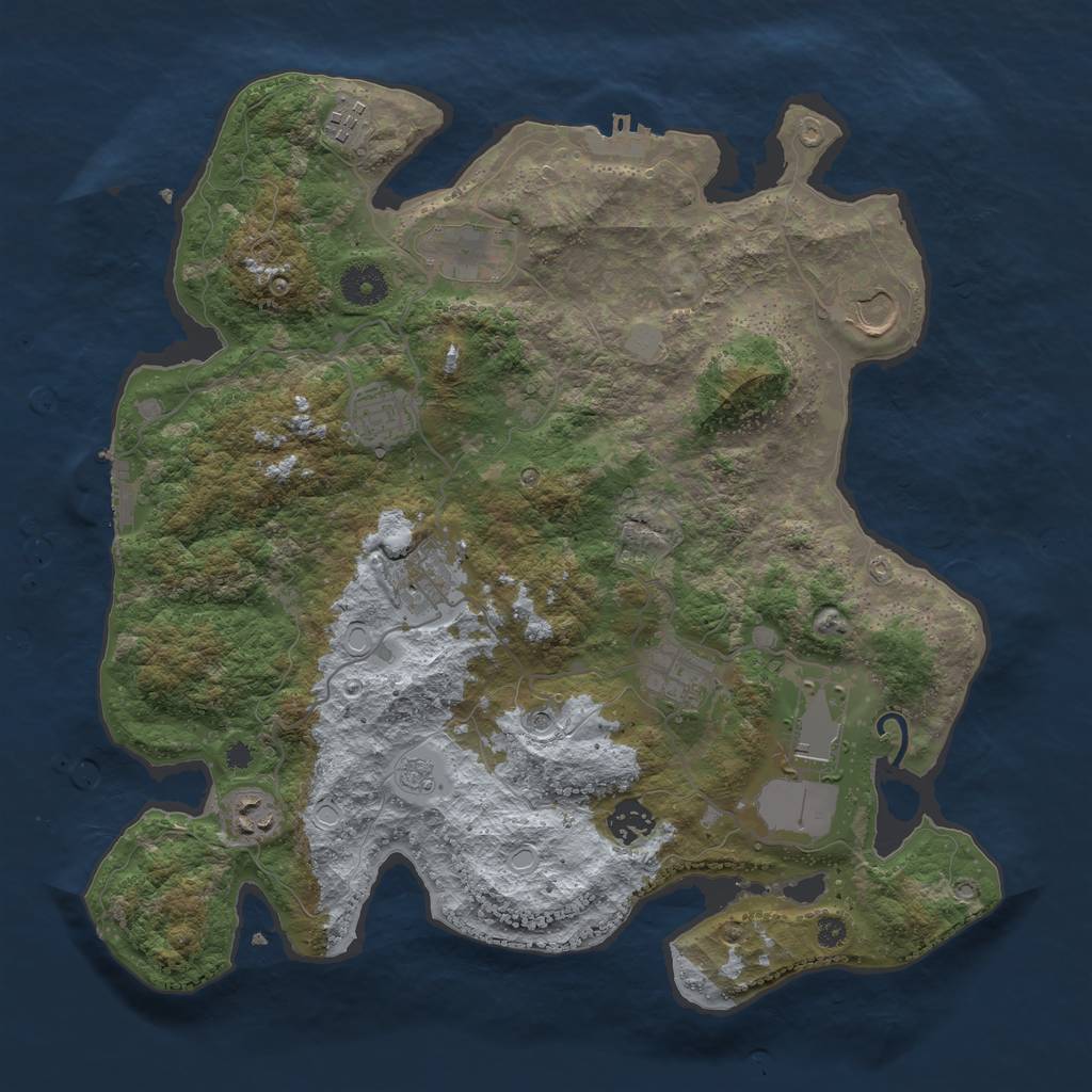 Rust Map: Procedural Map, Size: 3700, Seed: 1563769434, 18 Monuments