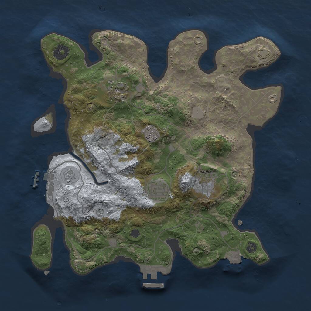 Rust Map: Procedural Map, Size: 3000, Seed: 1179348252, 10 Monuments