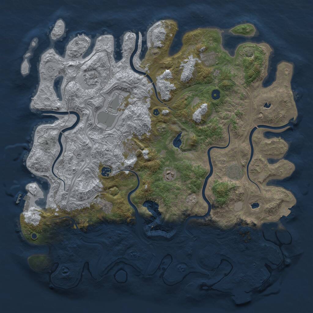 Rust Map: Procedural Map, Size: 4800, Seed: 1196564429, 15 Monuments