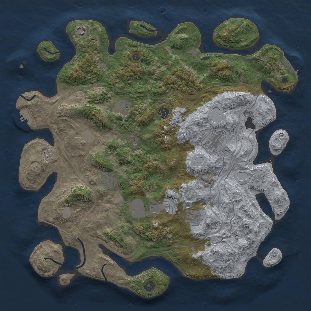 Rust Map: Procedural Map, Size: 4250, Seed: 328485858, 18 Monuments