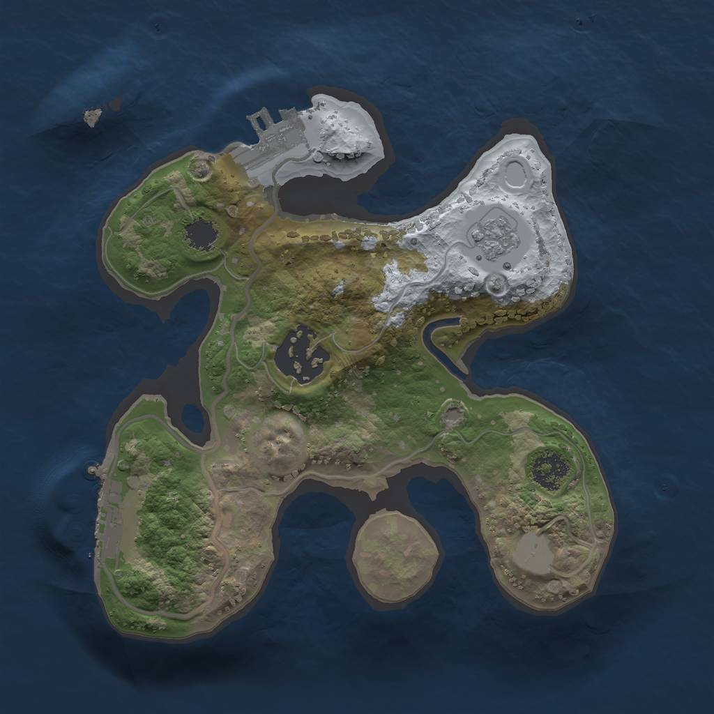 Rust Map: Procedural Map, Size: 2000, Seed: 1993677202, 9 Monuments