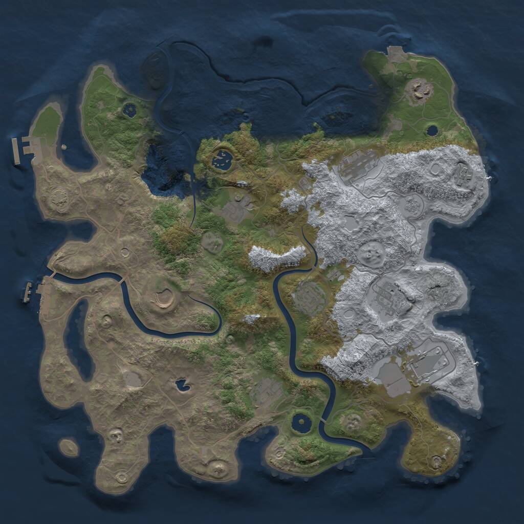 Rust Map: Procedural Map, Size: 4000, Seed: 566488421, 16 Monuments