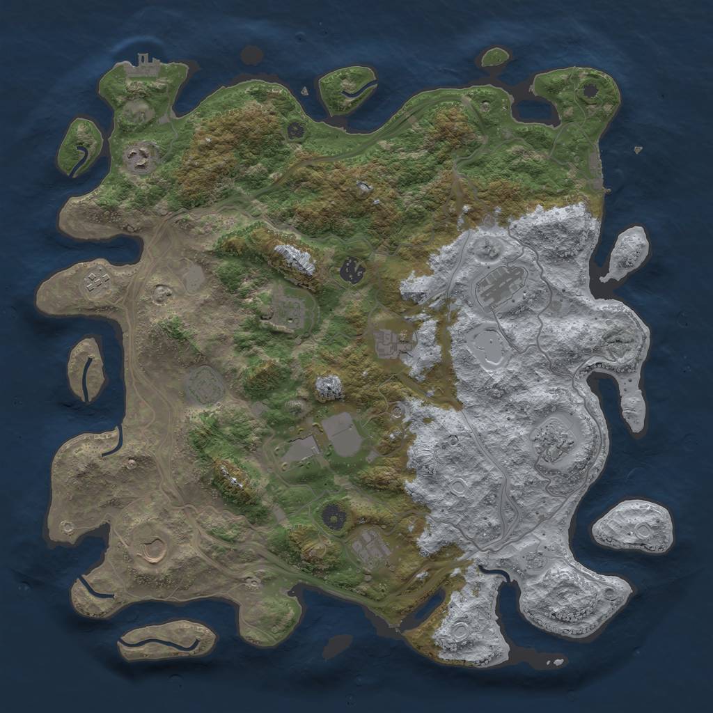Rust Map: Procedural Map, Size: 4300, Seed: 15012023, 20 Monuments
