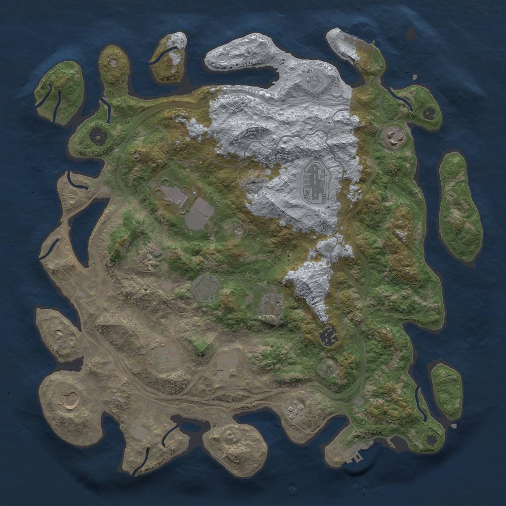 Rust Map: Procedural Map, Size: 4250, Seed: 190800908, 20 Monuments
