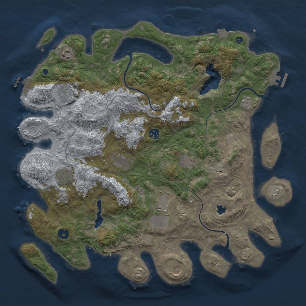 Rust Map: Procedural Map, Size: 4250, Seed: 1419076394, 15 Monuments