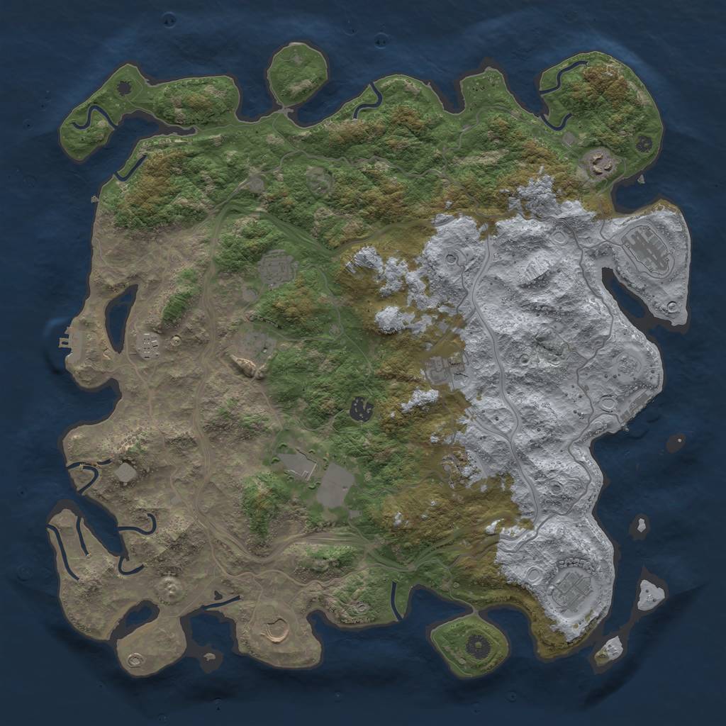 Rust Map: Procedural Map, Size: 4500, Seed: 1589, 20 Monuments