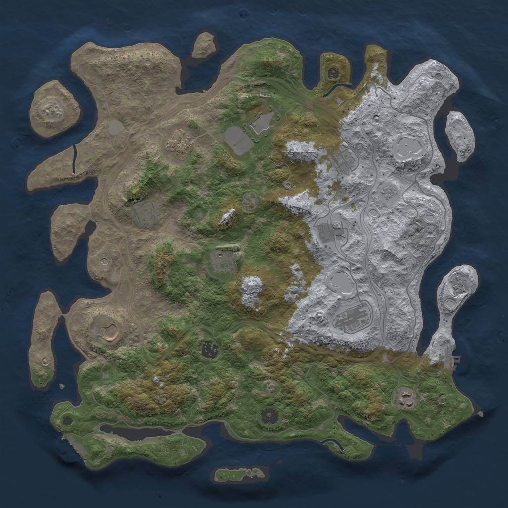 Rust Map: Procedural Map, Size: 4500, Seed: 14592, 20 Monuments