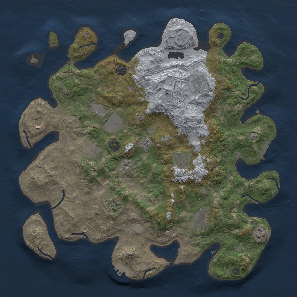 Rust Map: Procedural Map, Size: 4000, Seed: 1590633920, 17 Monuments