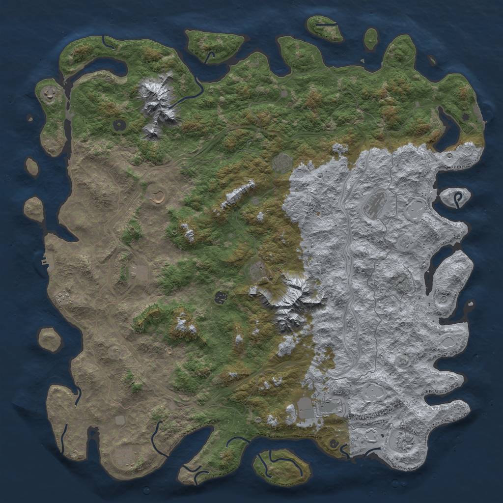Rust Map: Procedural Map, Size: 6000, Seed: 423832, 20 Monuments