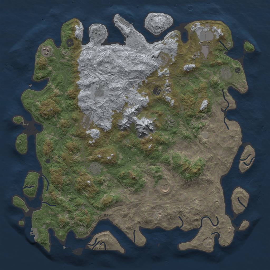 Rust Map: Procedural Map, Size: 5000, Seed: 5478963, 20 Monuments