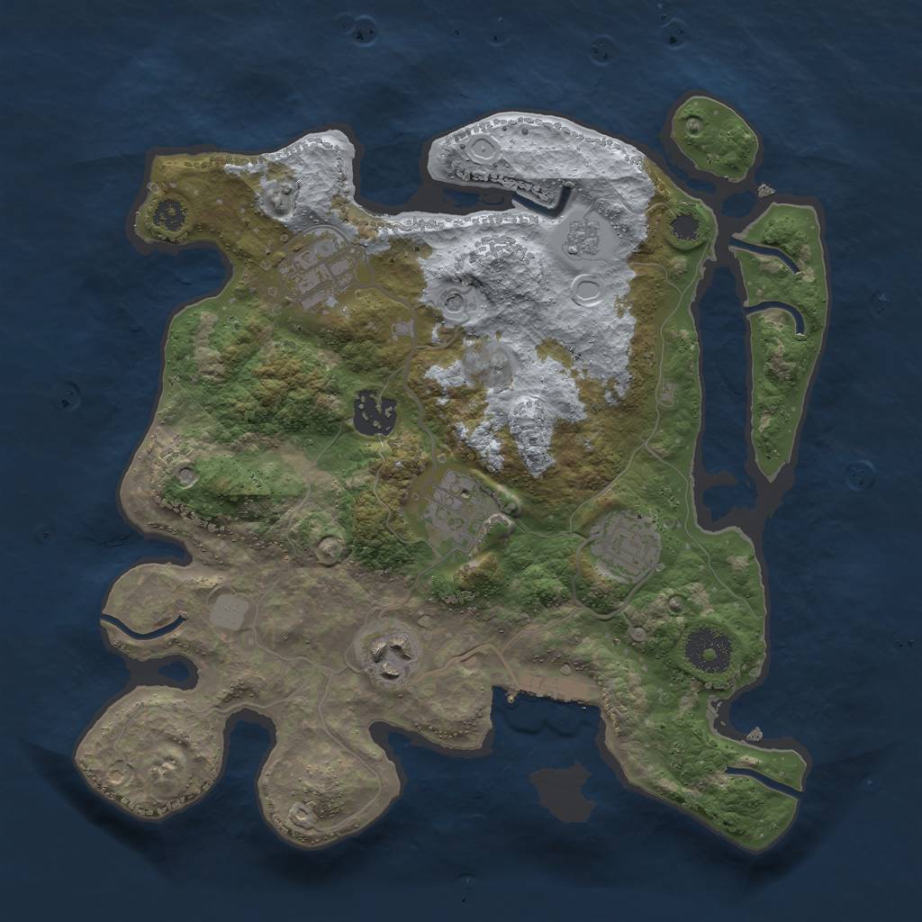 Rust Map: Procedural Map, Size: 3000, Seed: 1625612903, 13 Monuments