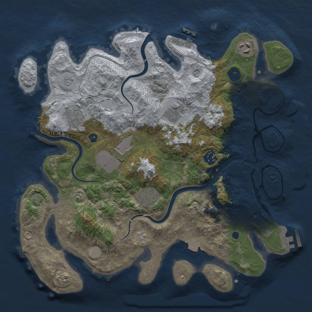 Rust Map: Procedural Map, Size: 3500, Seed: 64656544, 13 Monuments