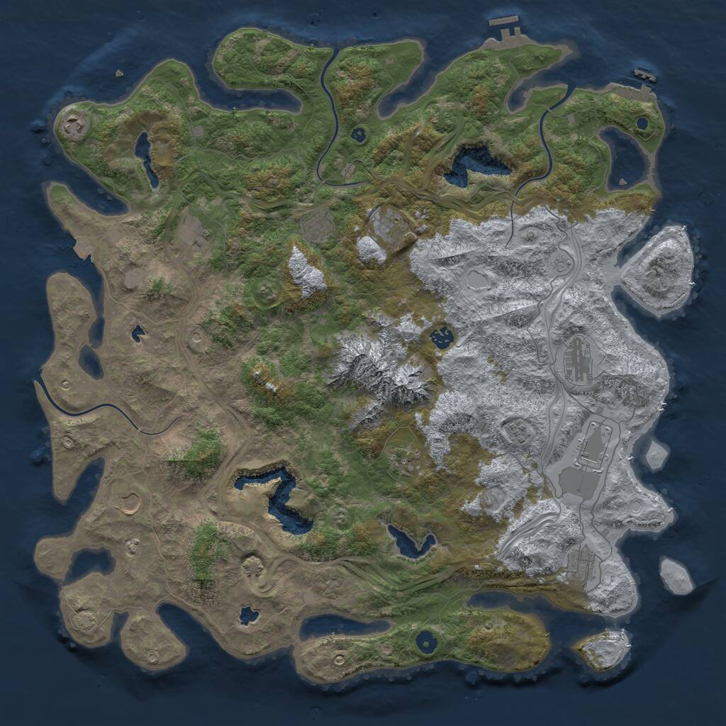 Rust Map: Procedural Map, Size: 5000, Seed: 6516148, 17 Monuments