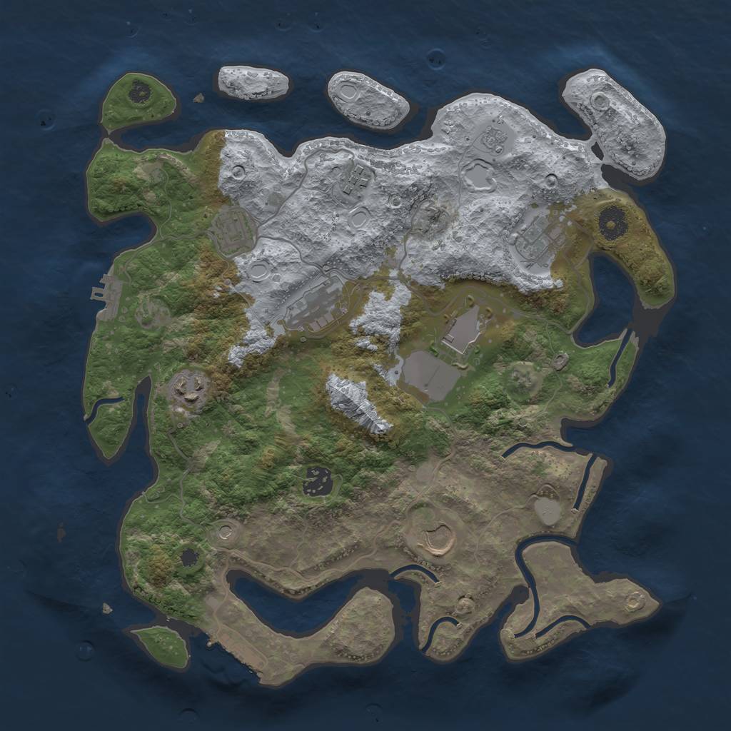 Rust Map: Procedural Map, Size: 3500, Seed: 537332644, 17 Monuments